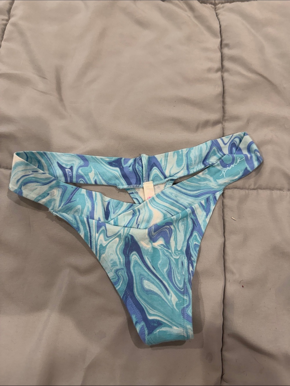 Victoria’s Secret PINK thong blue swirl